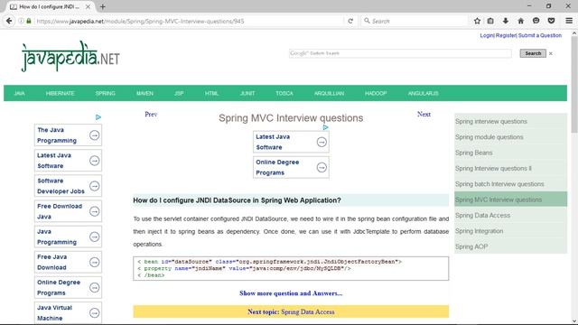 How do I configure JNDI DataSource in Spring Web Application?
| javapedia.net смотреть онлайн
