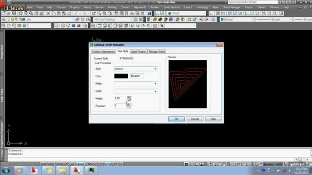 AutoCAD Land Desktop 10 Changing text height of contour label смотреть онлайн