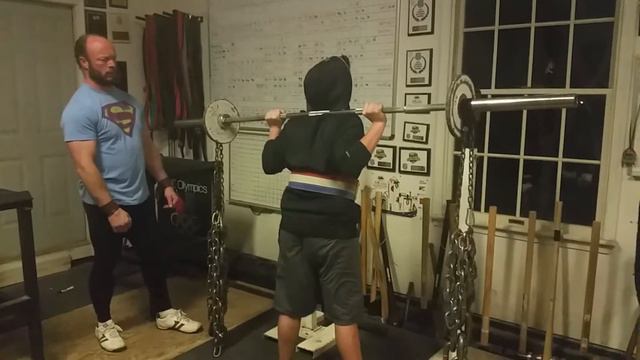 Greyson Perman 72.77lb (30kg) + 88lb (40kg) CHAINS x8 (5thof5sets) @ MTHall 1-29-18 смотреть онлайн