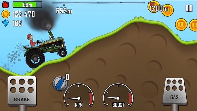 Hill Climb Racing - Gameplay Walkthrough Part 4 - Tractor (iOS, Android) смотреть онлайн