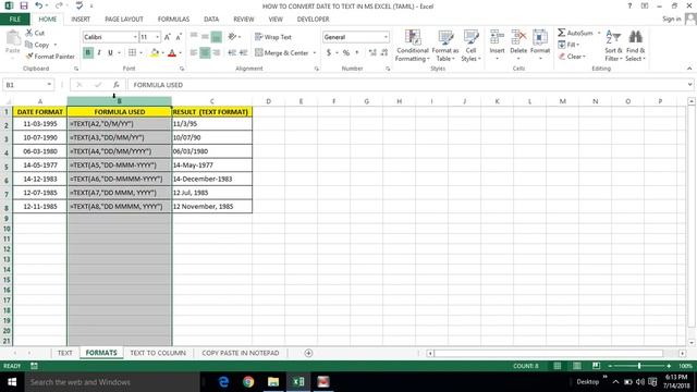 PART 56 - HOW TO CONVERT DATE TO TEXT IN MS EXCEL (TAMIL) | Kallanai YT смотреть онлайн