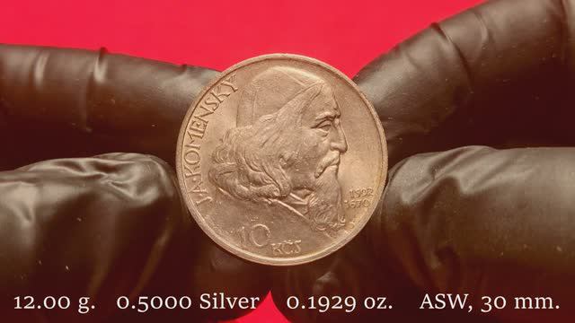 Czechoslovakia Silver 10 KORUN 1957 - Bishop of the Moravian Brotherhood - Jan Amos Comenius смотреть онлайн