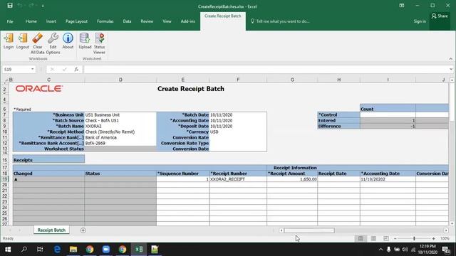 Oracle Cloud ERP Saas- ADFDi -AR Create Receipt смотреть онлайн