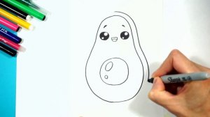 Как нарисовать авокадо. Простой рисунок. How to draw an avocado. Simple drawing for kids