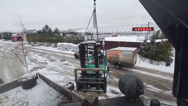 погрузка и перевозка вилочного погрузчика манипулятор с кму