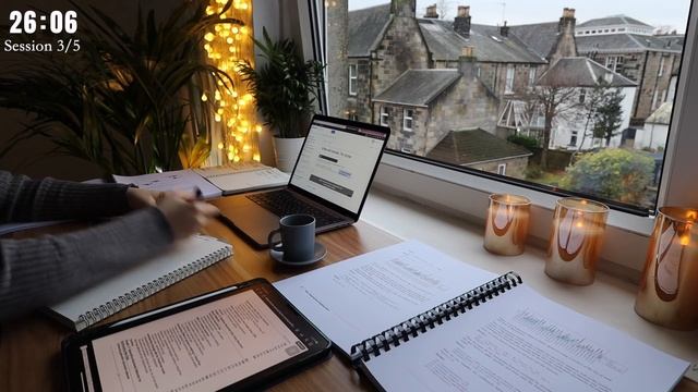 5 HOUR STUDY WITH ME on a RAINY DAY | Background noise, 10-min Break, No music, Study with Merve смотреть онлайн