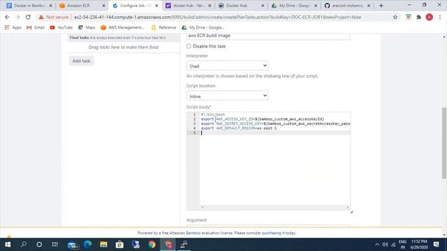 Docker in Bamboo | Build Docker Image | Push Docker image to Docker Hub & AWS ECR смотреть онлайн