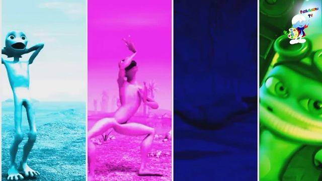 Dame Tu Cosita VS Patila VS Крейзи Фрог VS Плохой Саната разноцветный танцевальный Челлендж