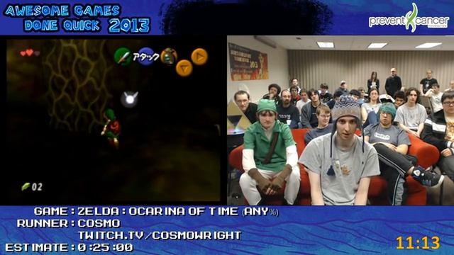 Awesome Games Done Quick 2013 Cosmo Zelda Ocarina Of Time speedrun with awesome commentary смотреть онлайн