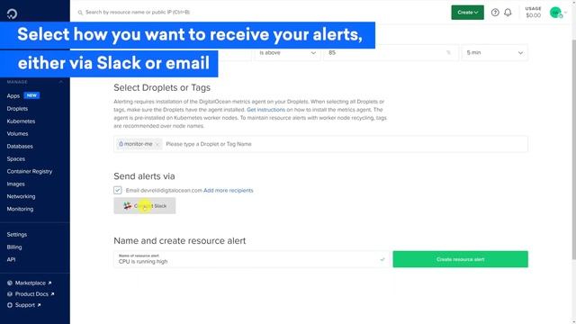 Setting Up Alerts with Droplet Monitoring смотреть онлайн