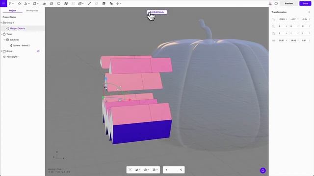 Создаём тыкву в Vectary 3D смотреть онлайн