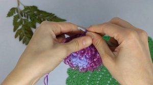 Мочалка из полипропилена "Астра": вязание каждого ряда и принцип перехода цвета для начинающих