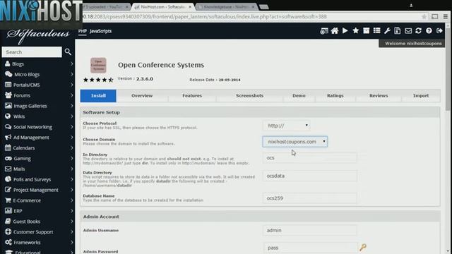 Installing Open Conference Systems with Softaculous in cPanel смотреть онлайн