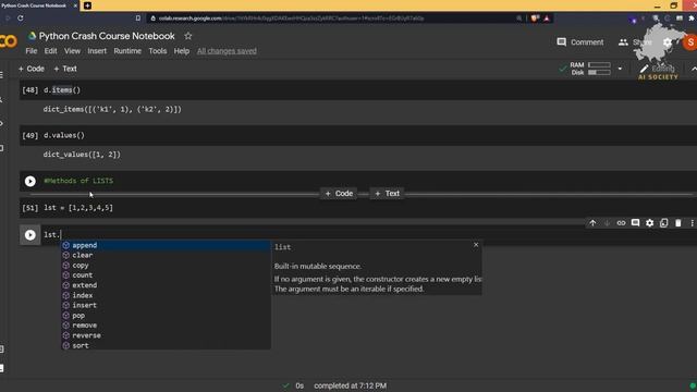 Lecture 8: Some important methods in Python that you should know| AI SOCIETY | Sameer Nigam смотреть онлайн