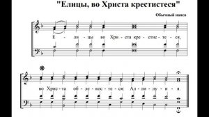 "Елицы во Христа крестистеся..." обычного напева, 2 варианта;