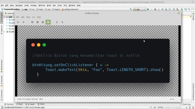 Make Toast and Snackbar in Kotlin - Android Studio Tutorial смотреть онлайн