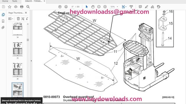 Toyota 7FBRE 16(-1)(-2)(-3)(C) Reach truck Parts Catalogue Manual 598439 смотреть онлайн