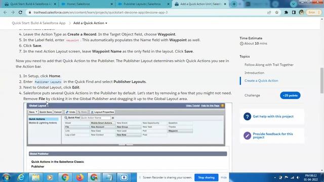 Add a Quick Action | Quick Start: Build A Salesforce App смотреть онлайн