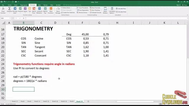 How to use trigonometric functions in Excel смотреть онлайн