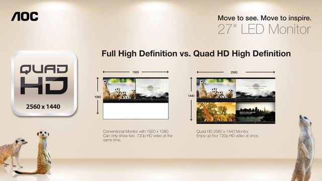 AOC 27" Q2770PQU - Wide Quad HD monitor смотреть онлайн