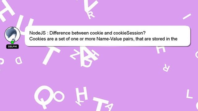 NodeJS : Difference between cookie and cookieSession? смотреть онлайн