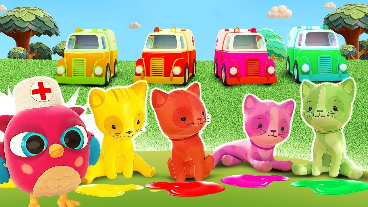 Совенок Хоп Хоп и мультики для детей — Детская песенка считалочка 5 котят смотреть онлайн