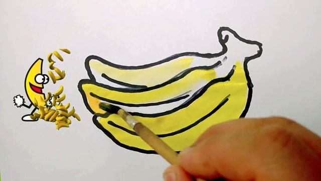 How to draw a banana? Как нарисовать банан? Banan chizish | drawing for kids | сурет салу | color смотреть онлайн