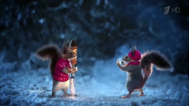 Новогодняя заставка Первого канала 2019-2020-Белки и петарда-1 смотреть онлайн