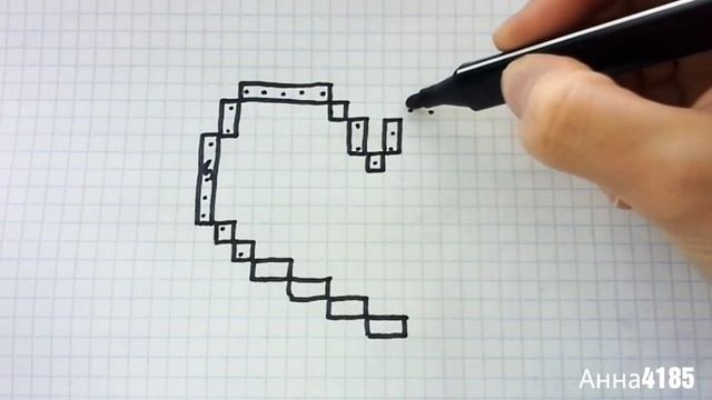 Как Рисовать Варежку Деда Мороза по клеточкам / анна4185 смотреть онлайн