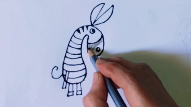 How To Draw Zebra Easy Step By Step||Easy Drawing Ideas||zebra Drawing Cute||draw For Kids