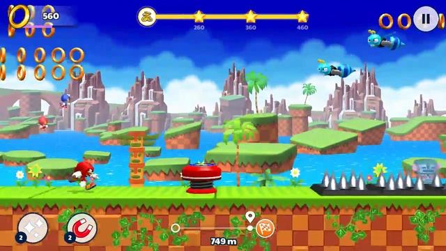 Sonic Runners Adventure - Green Hill zone- Knuckles (Android) Gameplay смотреть онлайн