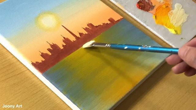 Sunrise painting / Acrylic Painting for Beginners / STEP by STEP #215 / 일출 그리기 смотреть онлайн