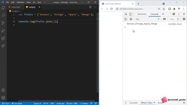 join Array Method | JavaScript Array Methods смотреть онлайн