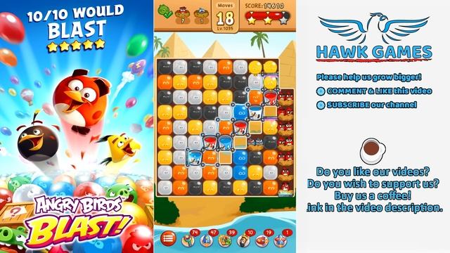 Angry Birds Blast Level 1035 Extreme - 3 Stars Walkthrough, No Boosters смотреть онлайн