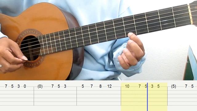 Wonderful Tonight Guitar Tutorial One String (Eric Clapton) Guitar Tabs Single String Guitar Lesson смотреть онлайн