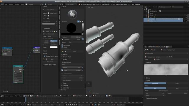 Faire le SHADING (Materiaux) d'un X-WING sur BLENDER 3/6 смотреть онлайн