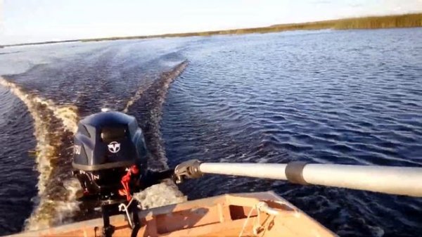 Tohatsu 3,5 4 тактная на плоскодонке