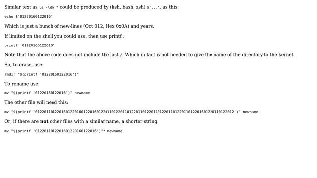 Unix & Linux: How can I rename a directory with name made of non-printable characters only? смотреть онлайн