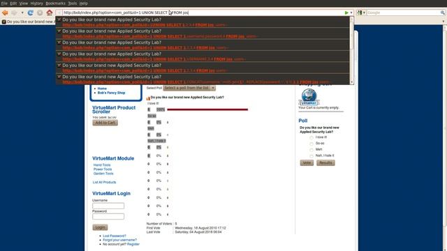 SQL injection demo смотреть онлайн