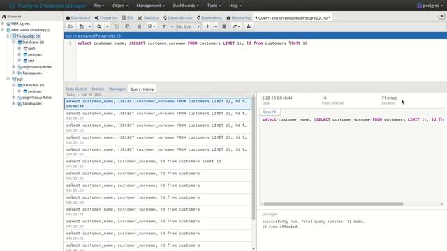 Postgres Enterprise Manager 7.2 historia zapytań смотреть онлайн