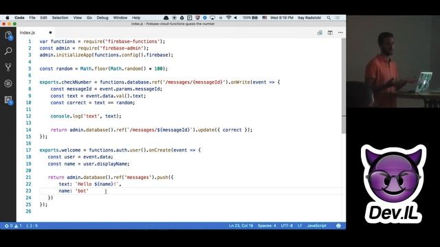 Firebase and Cloud Functions - Itay Radotzki [Dev.IL Meetup] смотреть онлайн
