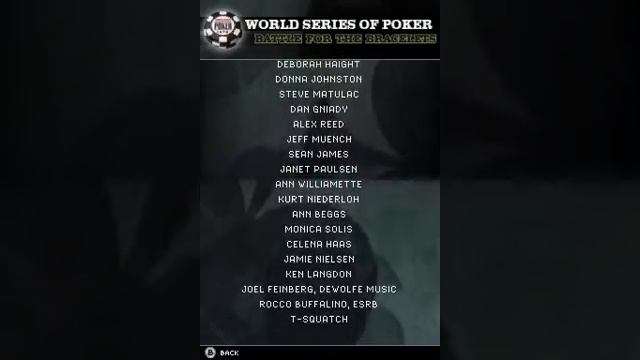World Series of Poker 2008: Battle for the Bracelets (Credits - Nintendo DS - 2007) смотреть онлайн