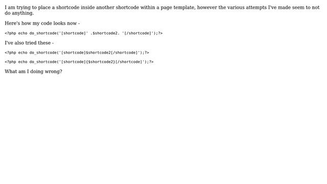 Wordpress: How to use shortcode inside of shortcode in theme? смотреть онлайн