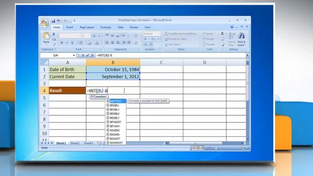 Microsoft® Excel 2007: Simplified Age Calculation in Excel смотреть онлайн