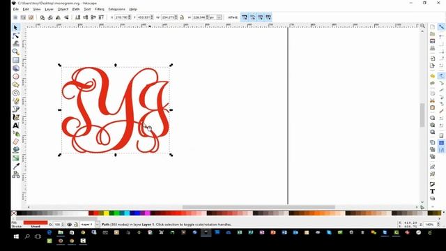 Monogram with Shadow Layer Using Inkscape Imported to Design Space смотреть онлайн