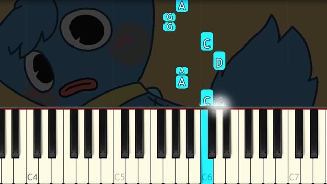 You spin me right round MEME - Poppy Playtime - VERY EASY Piano tutorial смотреть онлайн