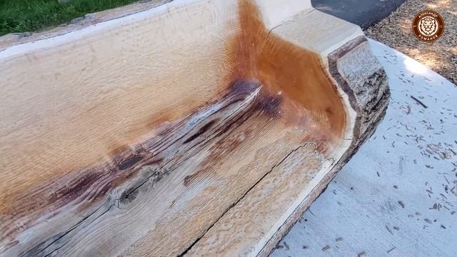 Скамейка из бревна. Без комментариев.Идеи для садовой мебели. смотреть онлайн