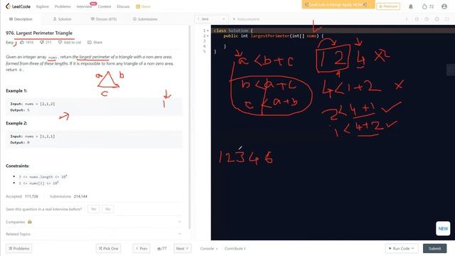 Largest Perimeter Triangle | LeetCode 976 | Java | Coding Interview Problem | @LearnOverflow смотреть онлайн