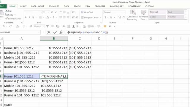 How To Use Nested SUBSTITUTE Functions To Clean Up Phone Numbers In Excel смотреть онлайн