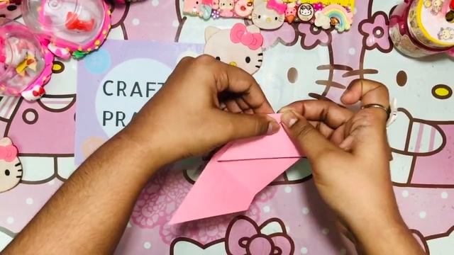How To Make Origami Hello Kitty Mask Pouch / Paper Mask Pouch / Handmade Mask Pouch